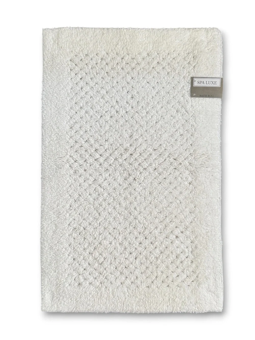 Spa Luxe Cotton Waffle Bath Rug Non-Skid Ivory 18 x 28 NWT